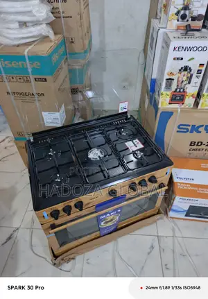 Heavy Duty Cooking Power – 5 Gas Burners + Oven