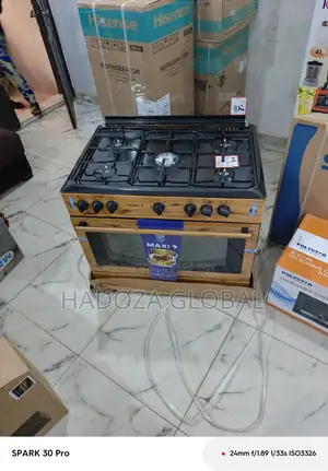 Kitchen Workhorse – 5 Burner Gas + Oven Combo - Wood Finish
