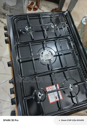 Classic Gas Cooker Unit With Oven - 5 Burner - Wooden Finish