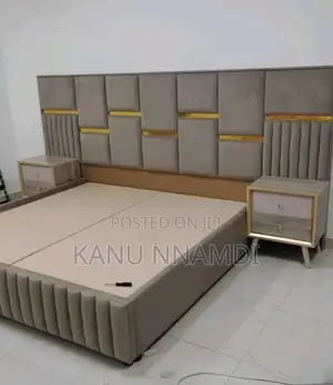 6by6 Bed Frame With Bedside and Back Pattern
