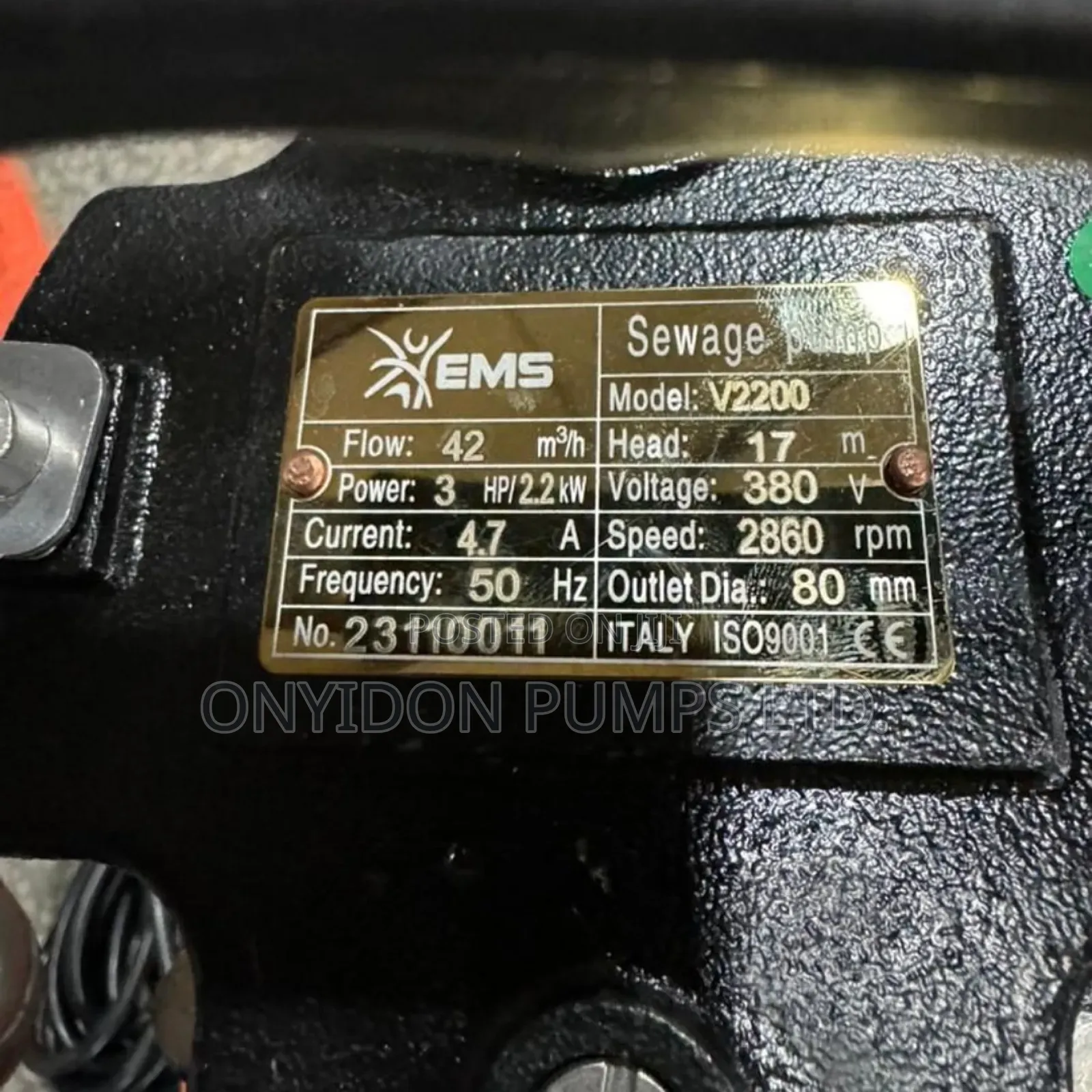 Ems Sewage Pumps 3hp