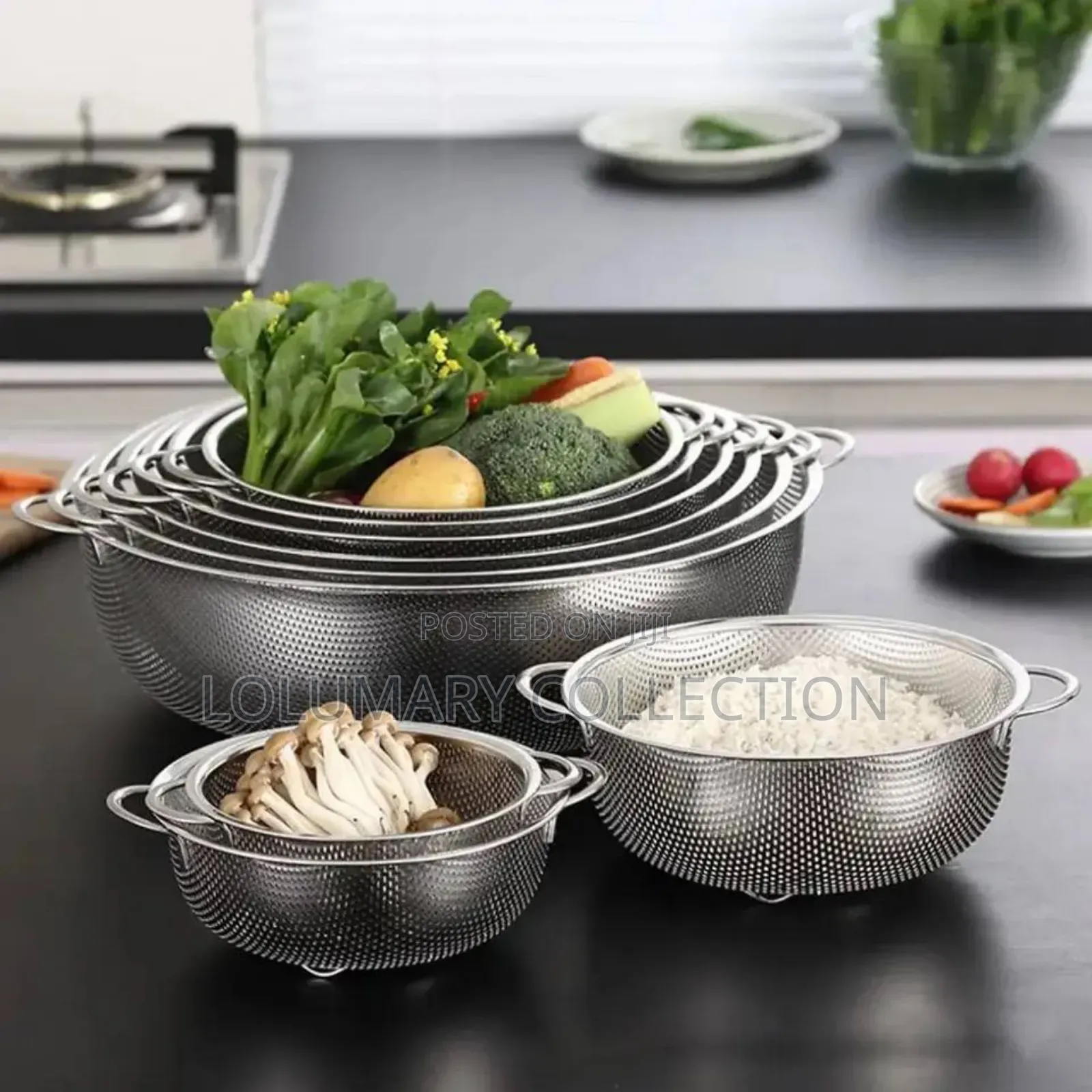 High-Quality 6pcs Stainless Steel Sieve Colander Set