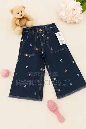 Palazzo Embroidery Jeans for Girls