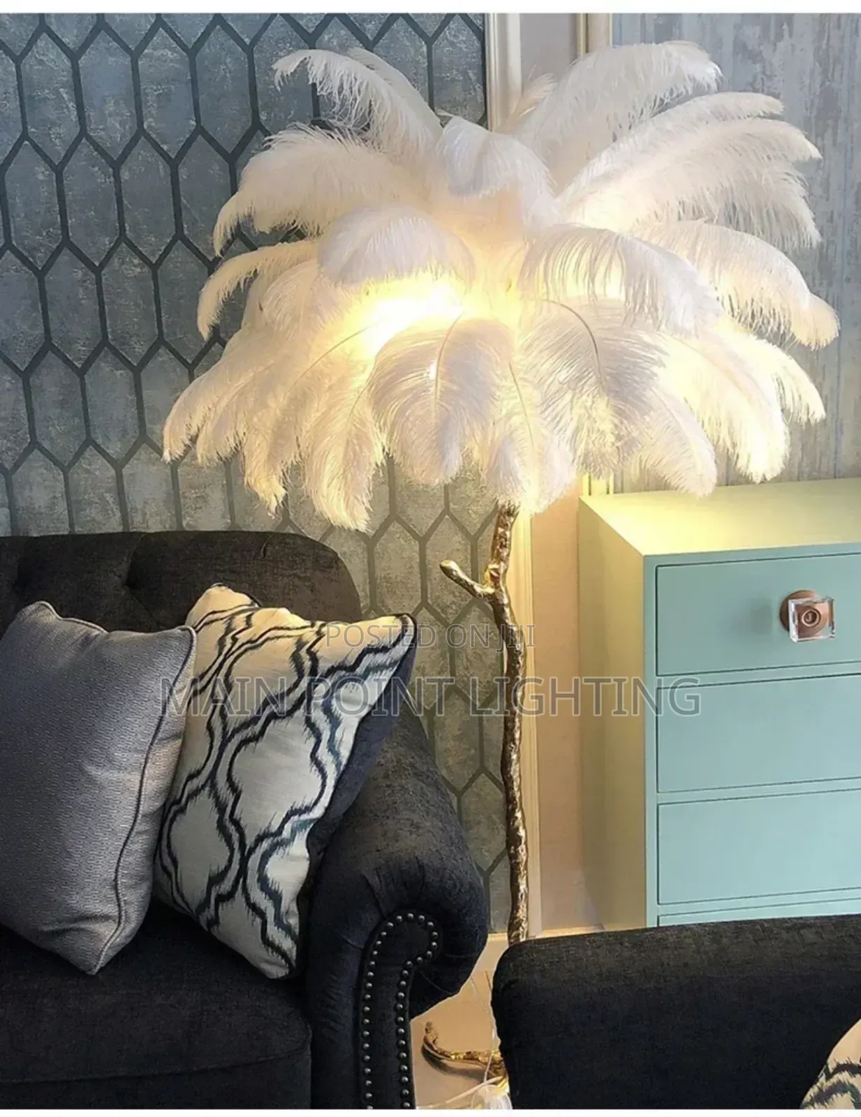 Ostrich Feather Floor Lamp