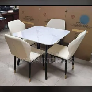 Marble Top Dinning Set With 4 Chair's Is Available