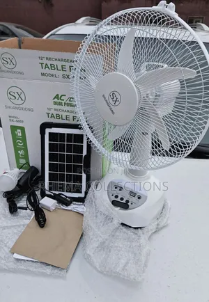 Sx 12inches Rechargeable Table Fan With
Solar Panel
2 Bulbs