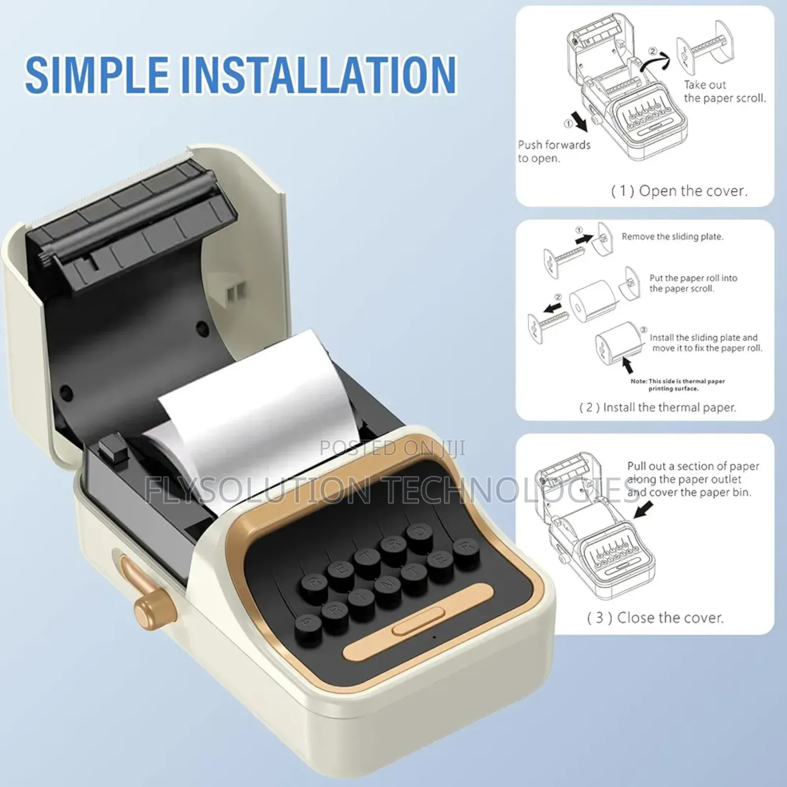 Mini Bluetooth Label Thermal Printer Works Android Ios