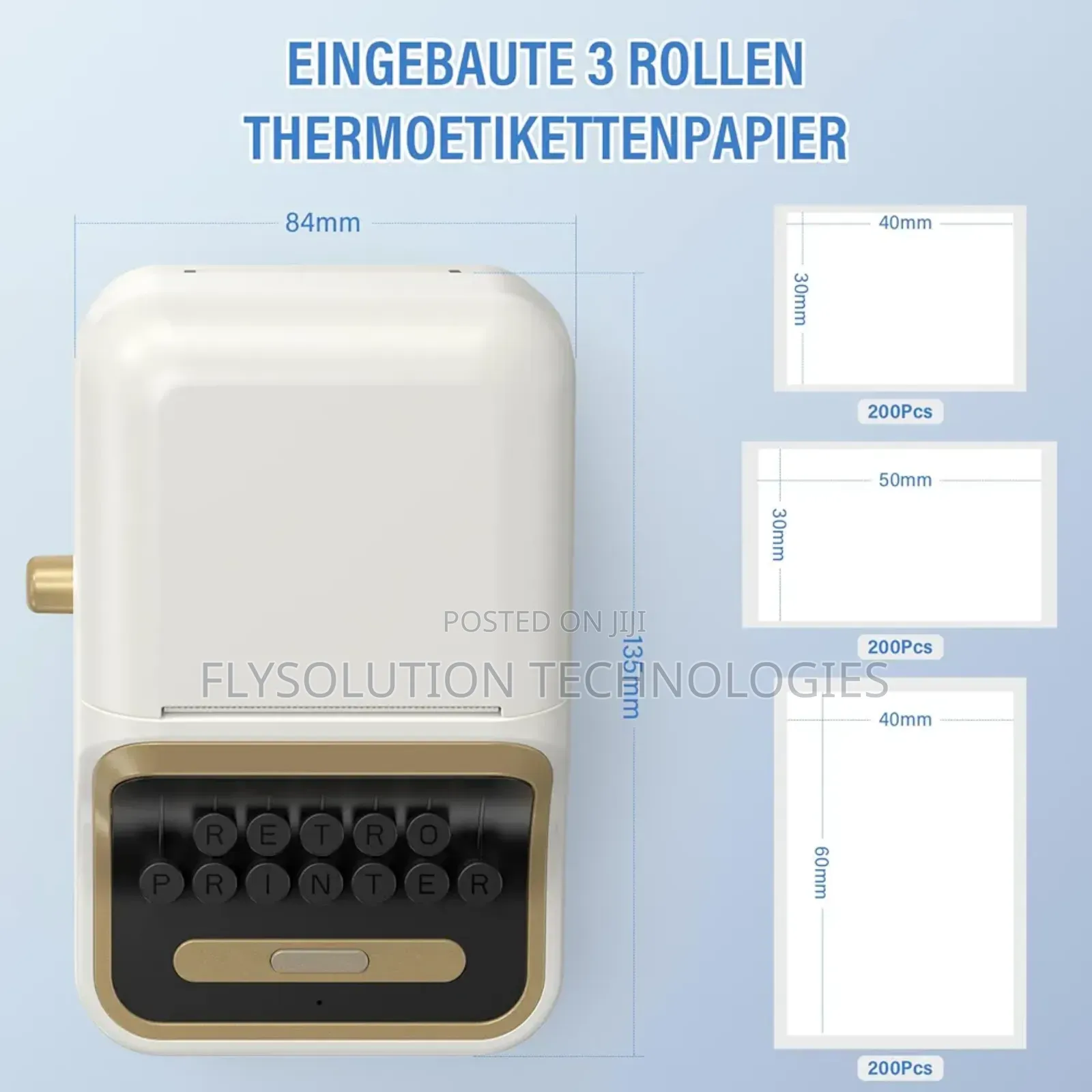 Mini Bluetooth Label Thermal Printer Works Android Ios
