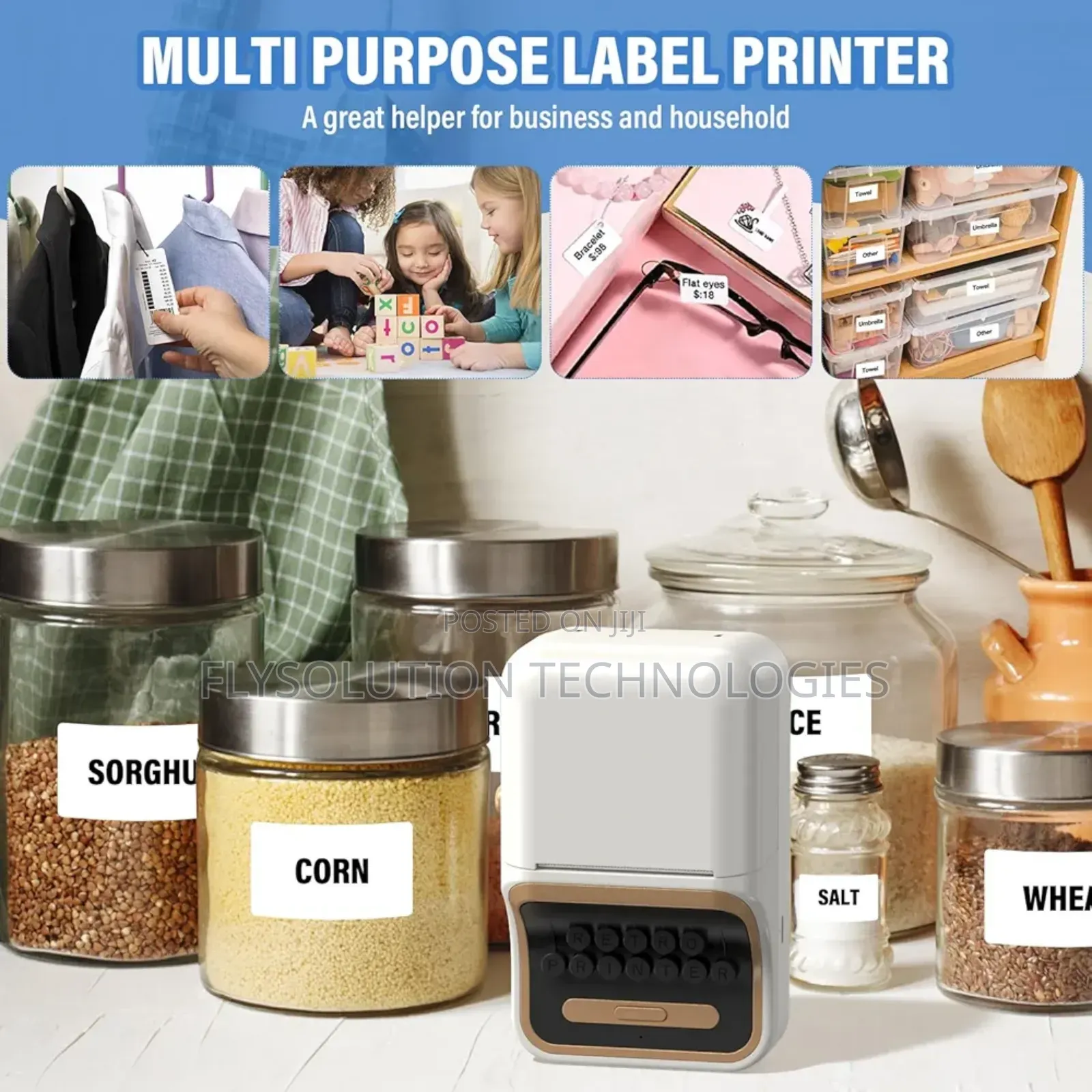 Mini Bluetooth Label Thermal Printer Works Android Ios