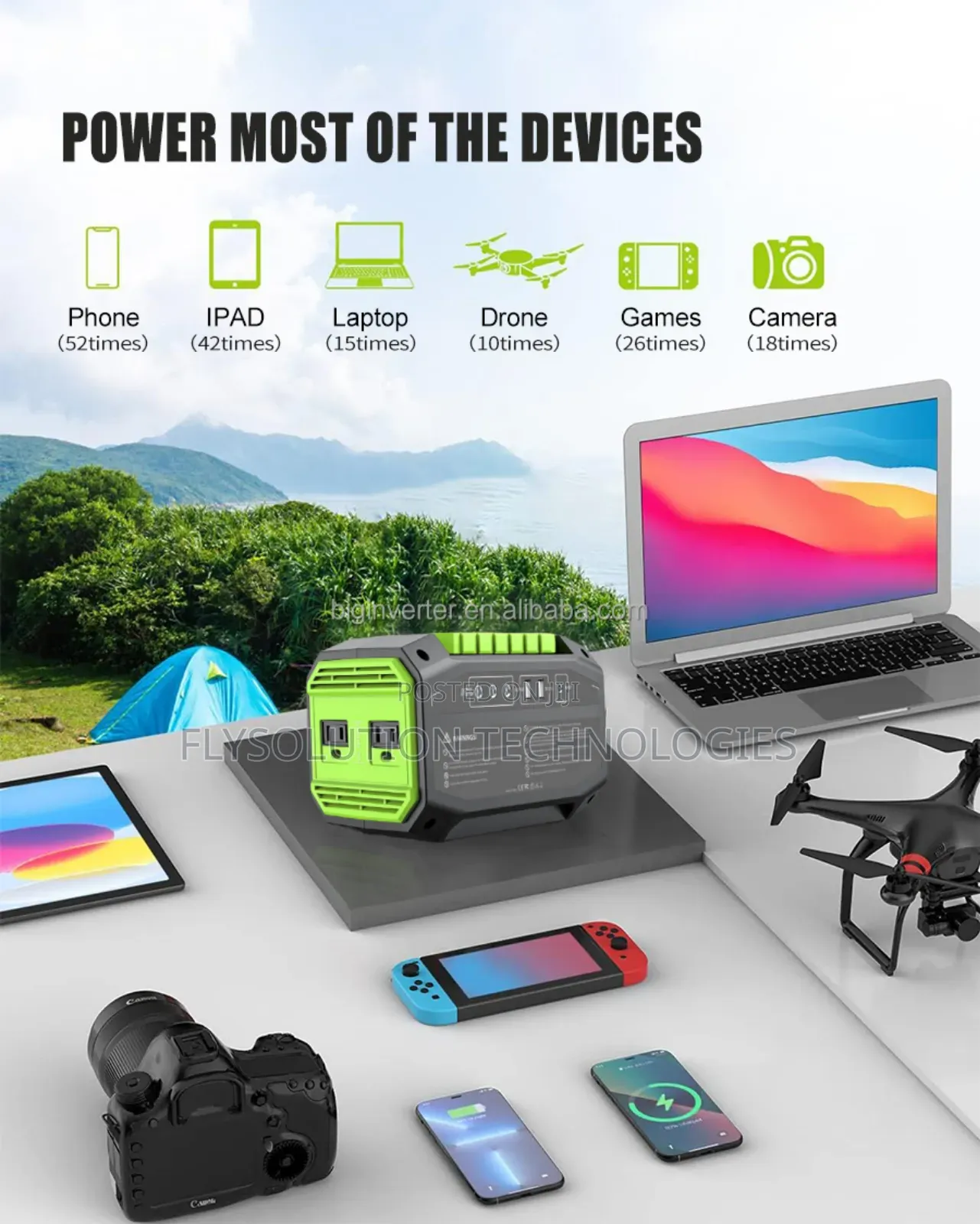 200w Portable Power Station 54600mah Solar Generator