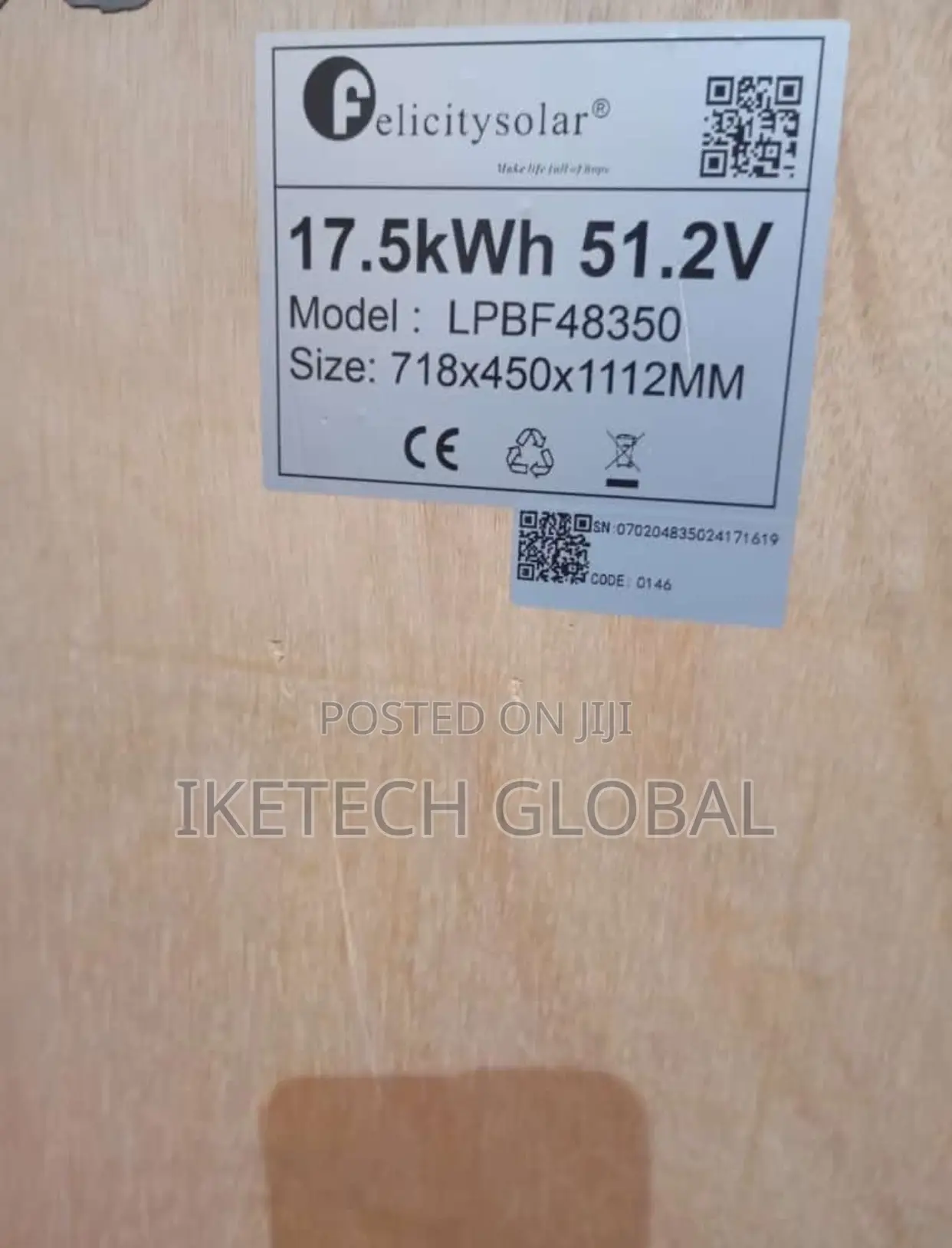 17kwh Felicity Lithium Battery