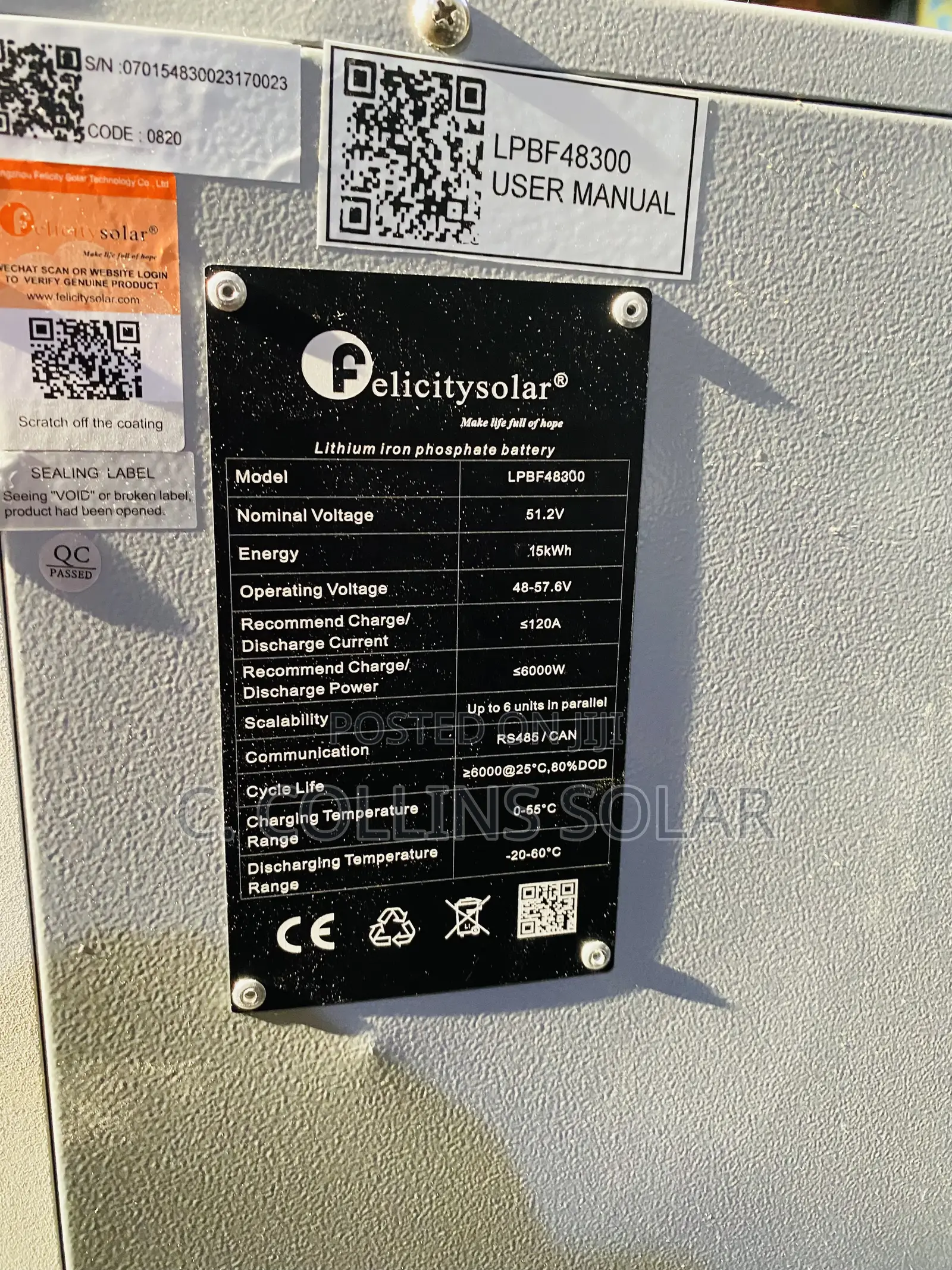 Felicity 15kwh 48v Lithium Iron Battery