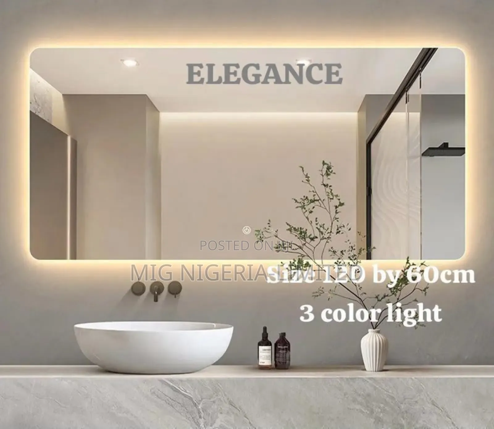 Elegant Bathroom Led Mirror 4mm Mirror With Touch Control