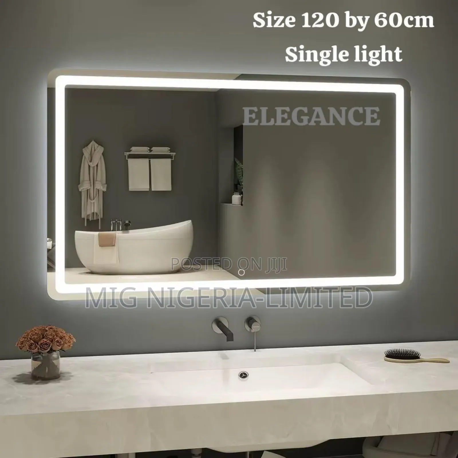 Elegant Bathroom Led Mirror 4mm Mirror With Touch Control