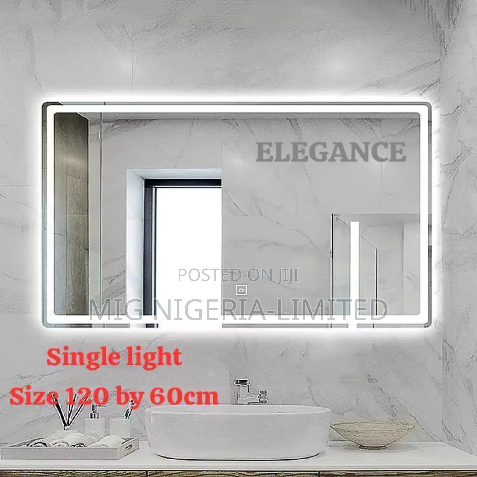 Elegant Bathroom Led Mirror 4mm Mirror With Touch Control