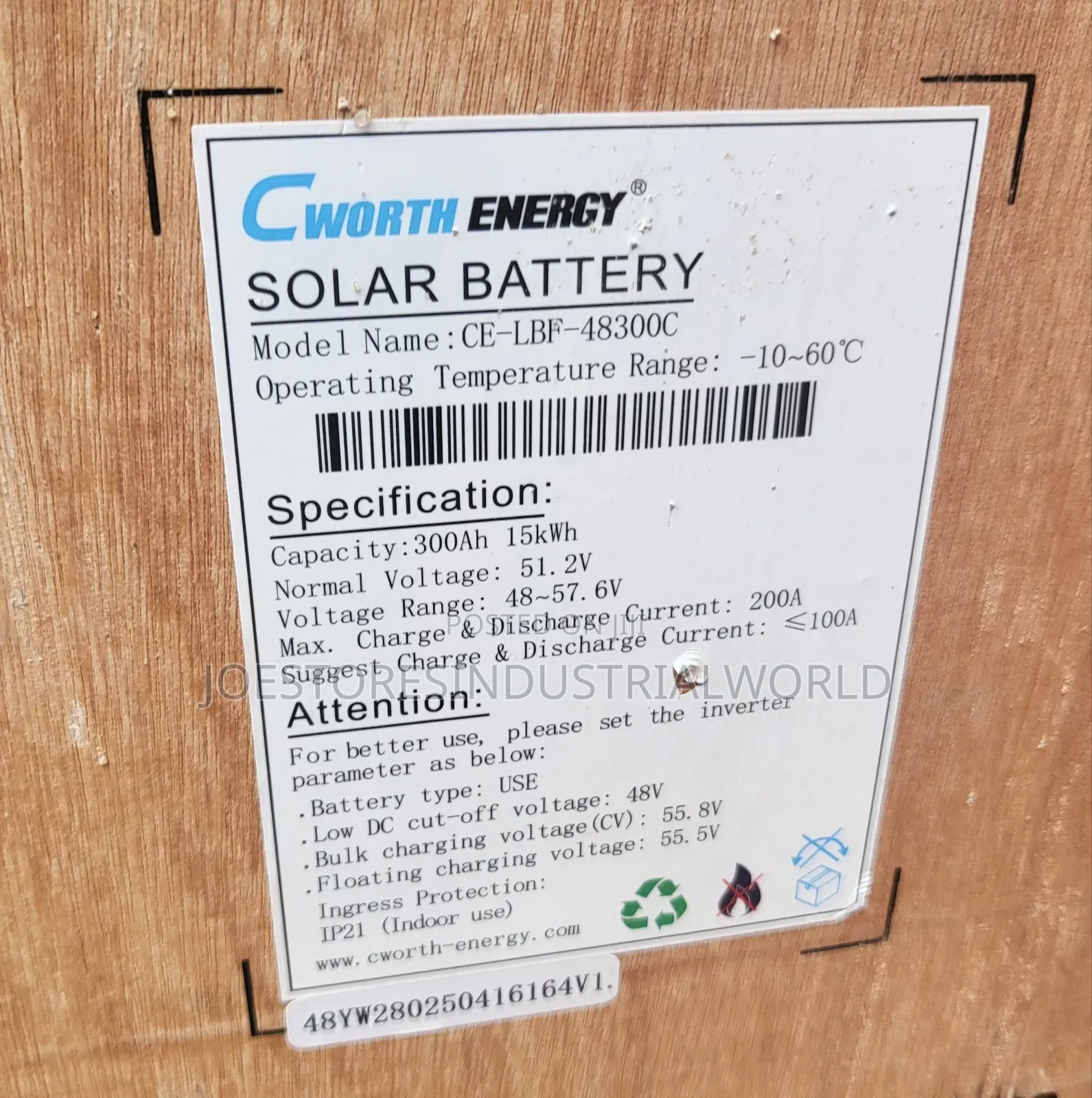 Cworth 15kwh 300ah 48v