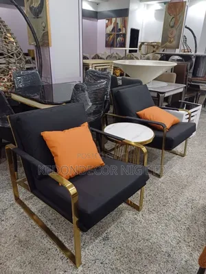 Black Gold Accent Chairs 2set