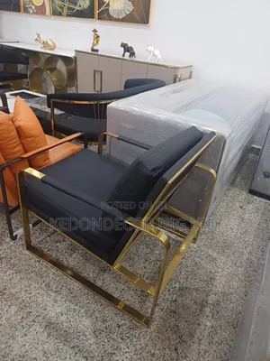 Black Gold Accent Chairs 2set