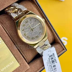 Mk Stone Quality Luxury Men Chain Strap Wristwatch