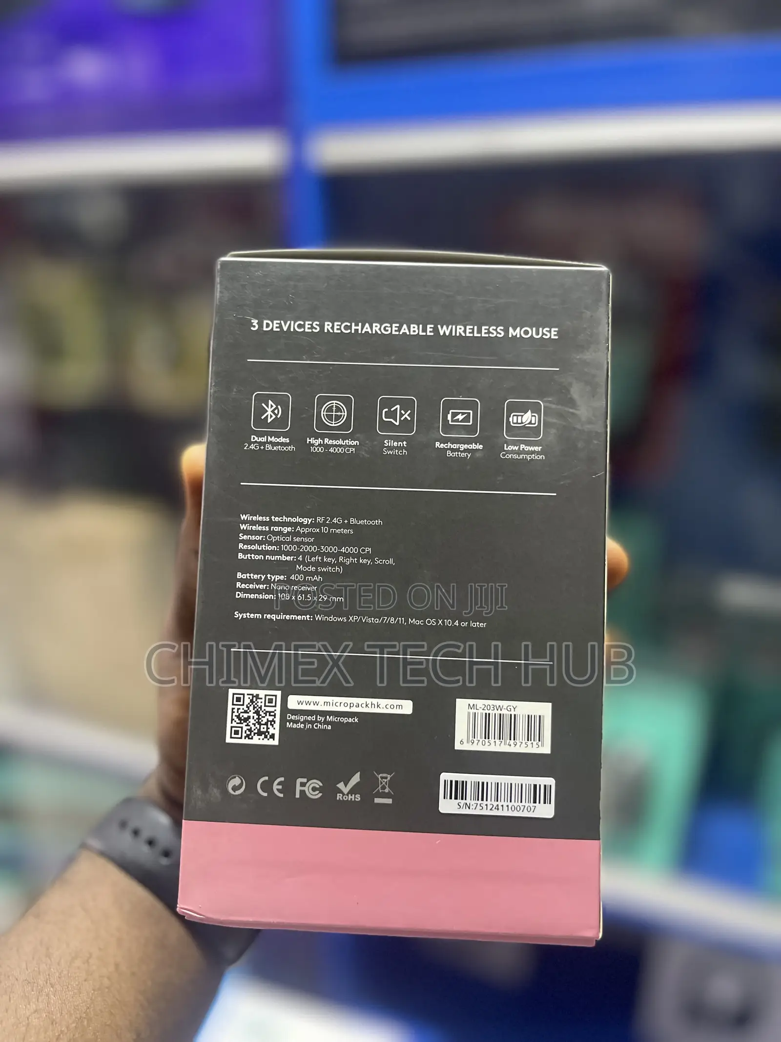 Micropack 3 Devices Rechargeable Wireless Mouse