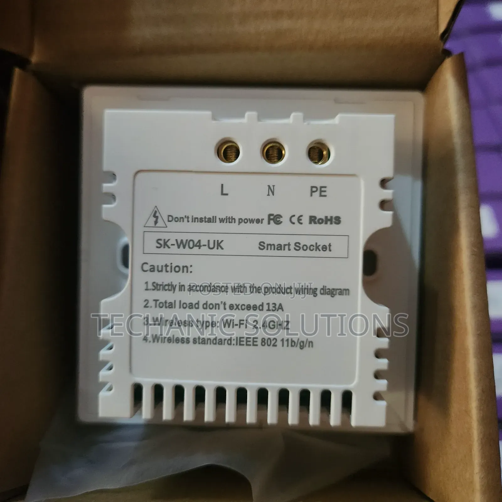 13amp Tuya Single Socket, Wifi Socket - White