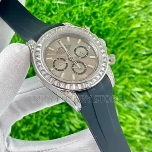 High Quality Luxury Stone Head Rubber Rolex Watch
