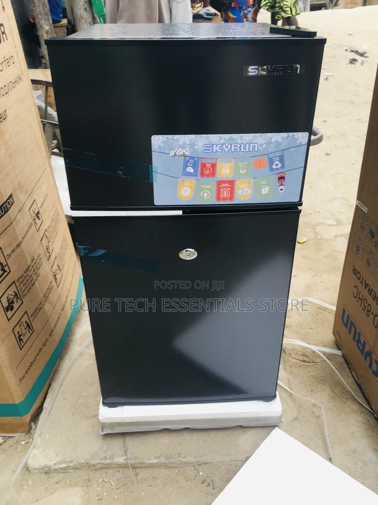 Original Skyrun Table Double Door Refrigerator 90liters