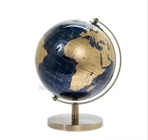 Black and Gold Globe Map Office and Table Home Decor 24cmx30