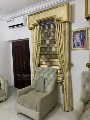 Gold Curtains With Blinds