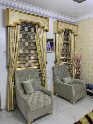 Gold Curtains With Blinds