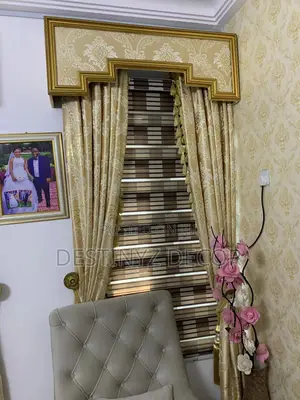 Gold Curtains With Blinds