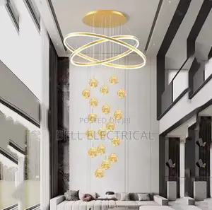 Gold Ring Gold Glass Modern Home Decor Led Lights