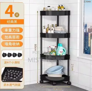 4 Multi-Tier Rolling Corner Shelf