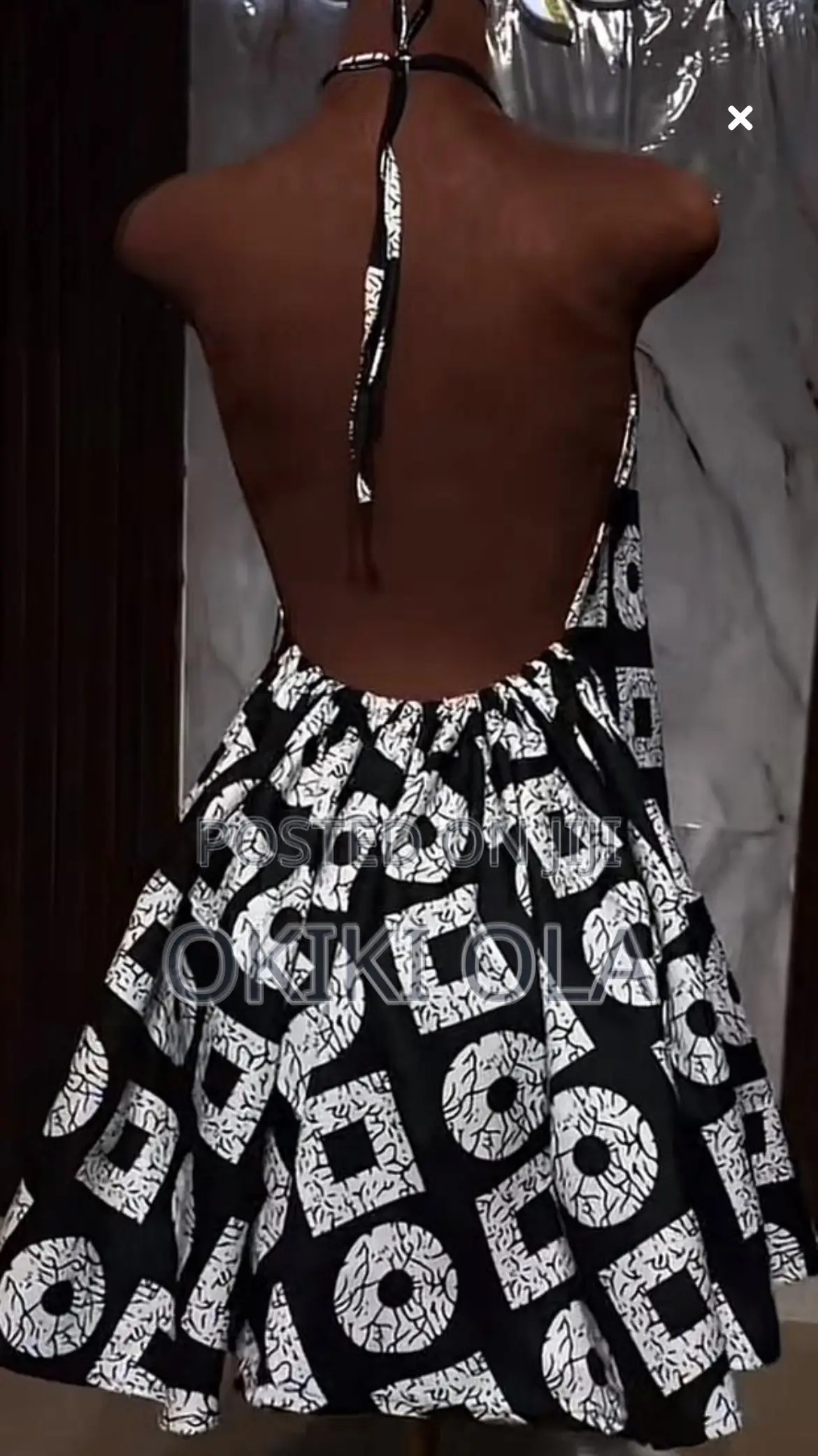 Backless Ankara/Adire Bubu Gown