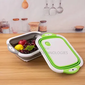 3-in-1 Foldable Collapsible Chopping Board With Colander