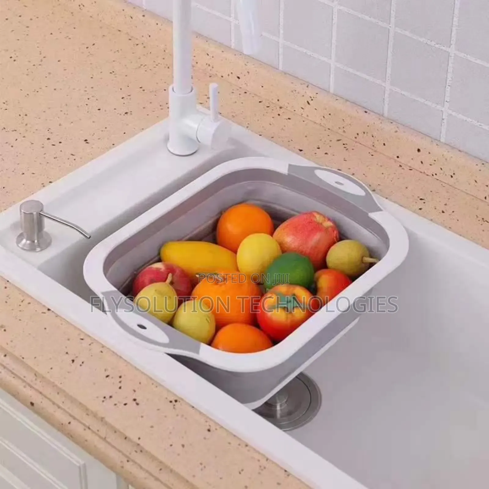 3-in-1 Foldable Collapsible Chopping Board With Colander