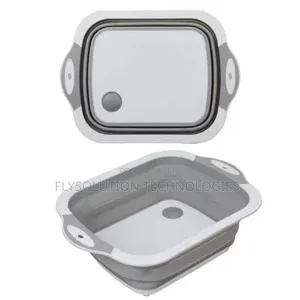 3-in-1 Foldable Collapsible Chopping Board With Colander