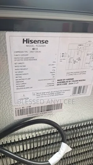 Original Hisense 240l Single Door Freezer Warranty 1year