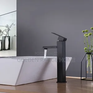Black Square Shape Basin Mixer Tap