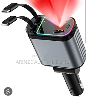 Starlight Retractable Car Charger With Retractable Cable