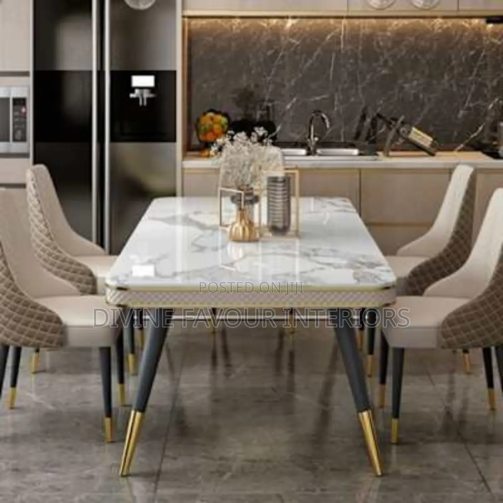 Dining Ser With Table and 6 Chairs