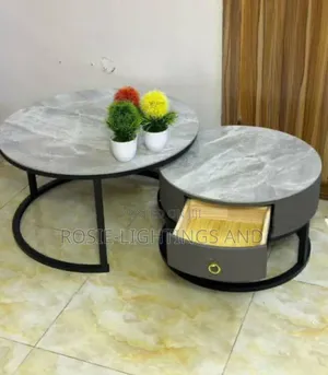 1 Plus 1 Gray Extendable Living Room Marble Center Table