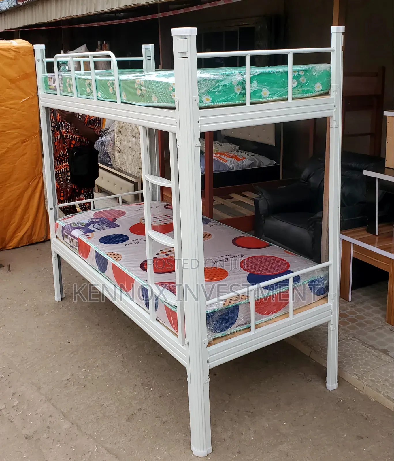 3ft by 6ft Iron Imported Bunk Bed