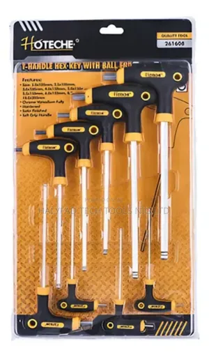9-Piece T-Handle Torx Key Set With Ball End.