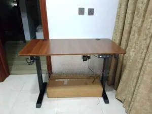 Walnut Top Electric Height Adjustable Desk - 120cm X 60cm