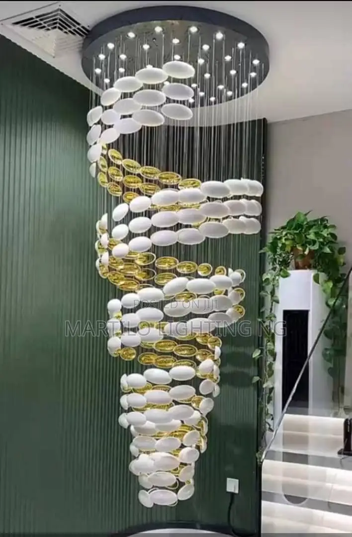 Modern Chandelier Light for Void Parlor and Staircase