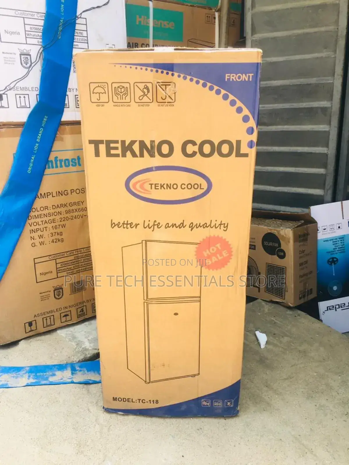 Original Teknocool 118liters Double Door Refrigerator