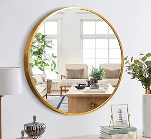 Big Round Mirror - Gold and Black