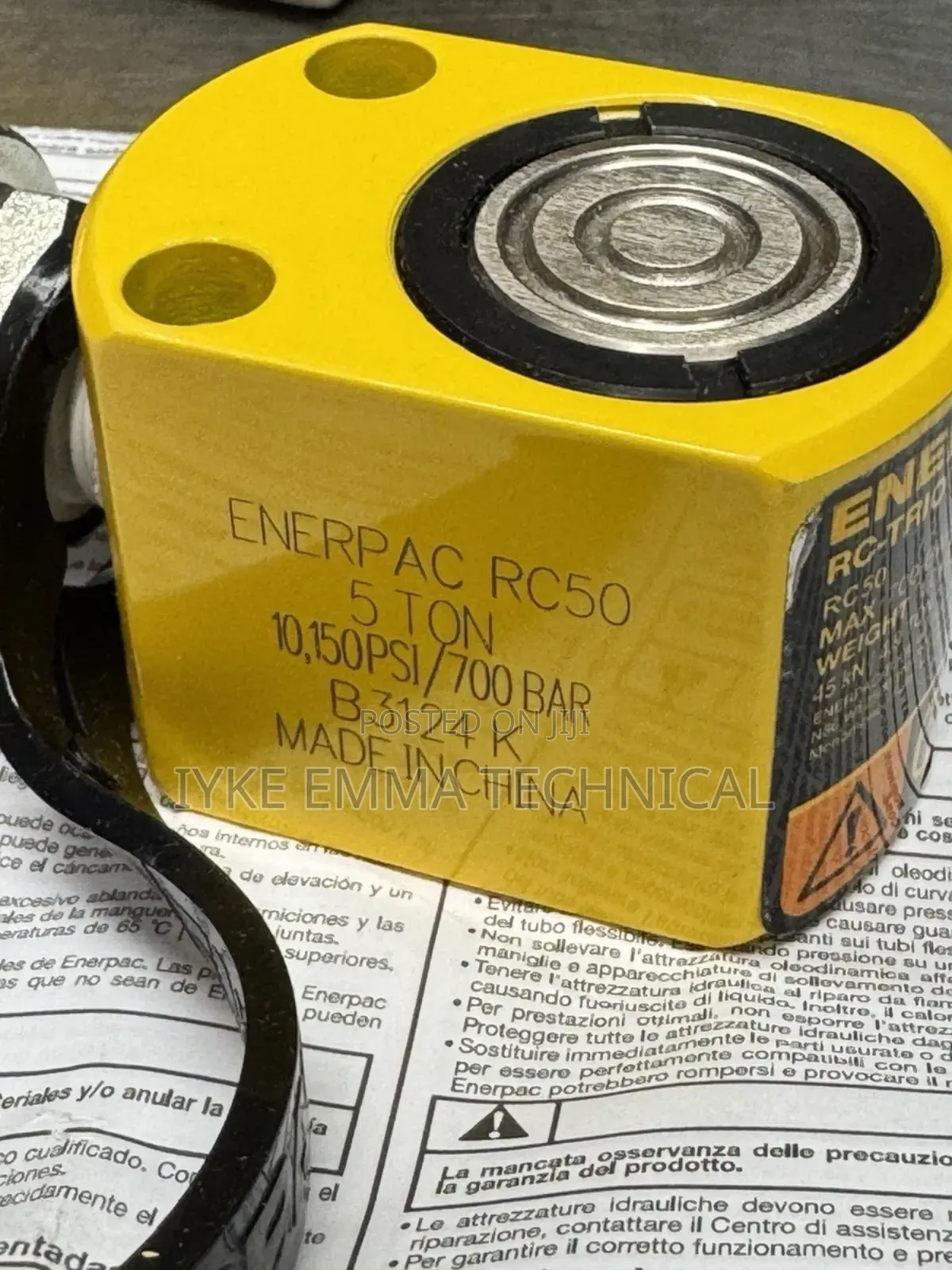 Enerpac Rc50 Hydraulic Ram Single Acting, 5 Ton Capacity,