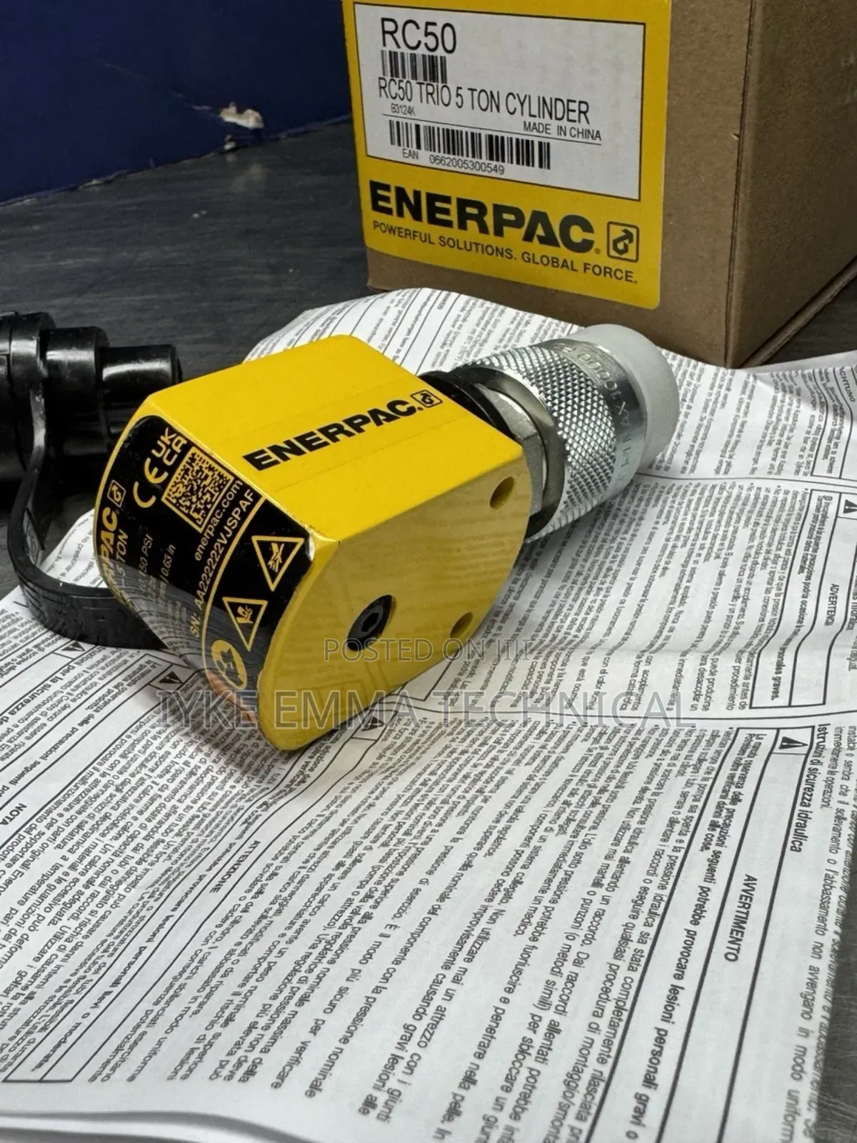 Enerpac Rc50 Hydraulic Ram Single Acting, 5 Ton Capacity,